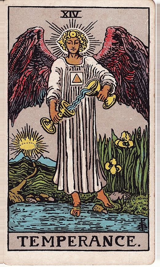 Lá Temperance (Tiết độ) trong bộ Rider–Waite–Smith 1909