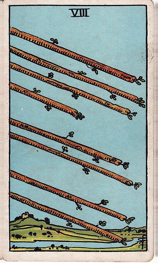 Lá Tám Gậy (Eight of Wands)