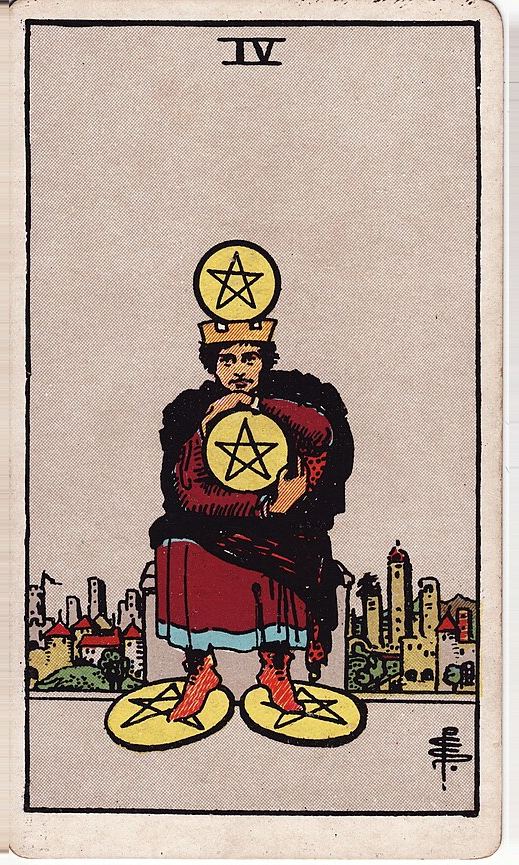 Lá Bốn Tiền (Four of Pentacles)