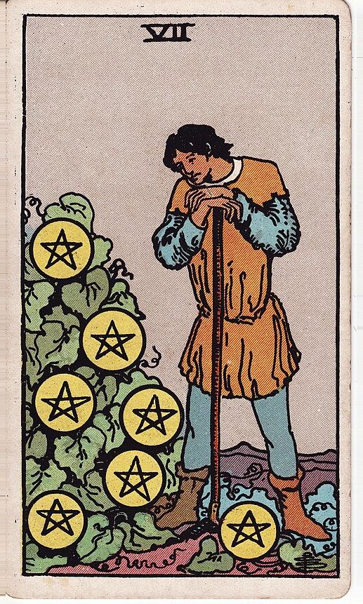 Lá Bảy Tiền (Seven of Pentacles)