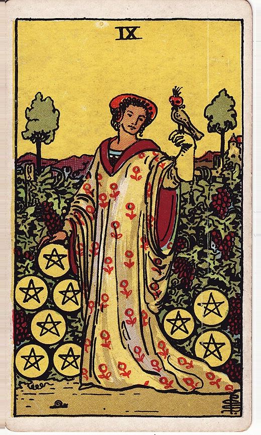 Lá Chín Tiền (Nine of Pentacles)