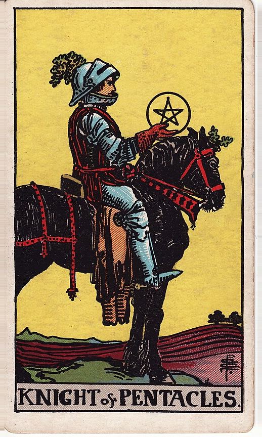 Lá Hiệp sĩ Tiền (Knight of Pentacles)